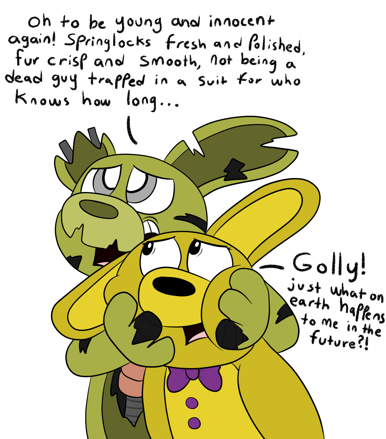 Springtrap meeting Spring Bonnie by Rustywolf14 on DeviantArt