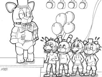 FNAF Chibi Bite of 87 (Lineart.) :3