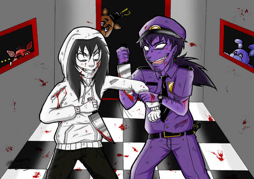 Jeff The Killer Vs Purple Guy! :3