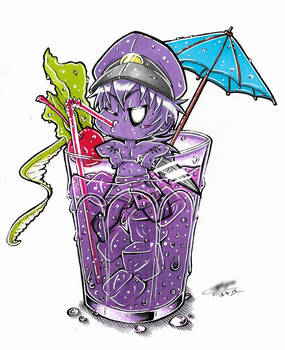 Chibi Purple Guy's Cocktail Pool! (Coloured.) :3