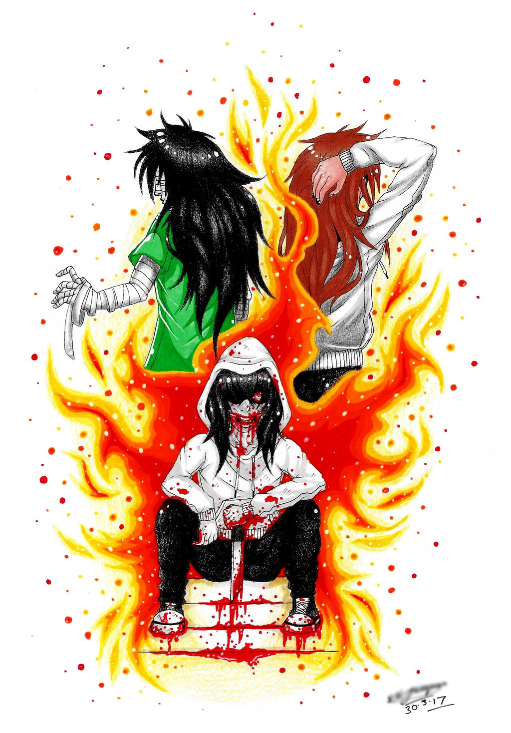 Three Stages of Jeff The Killer! :3