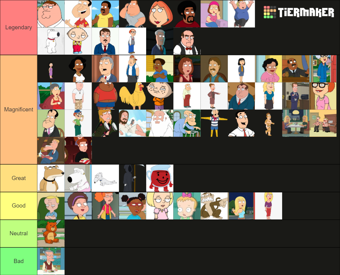 Family Guy Tier List