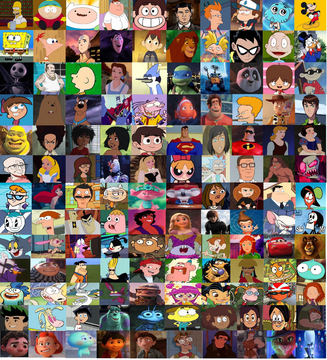 Cartoon Protagonists Animated Protagonists List by RikyTheLion on DeviantArt