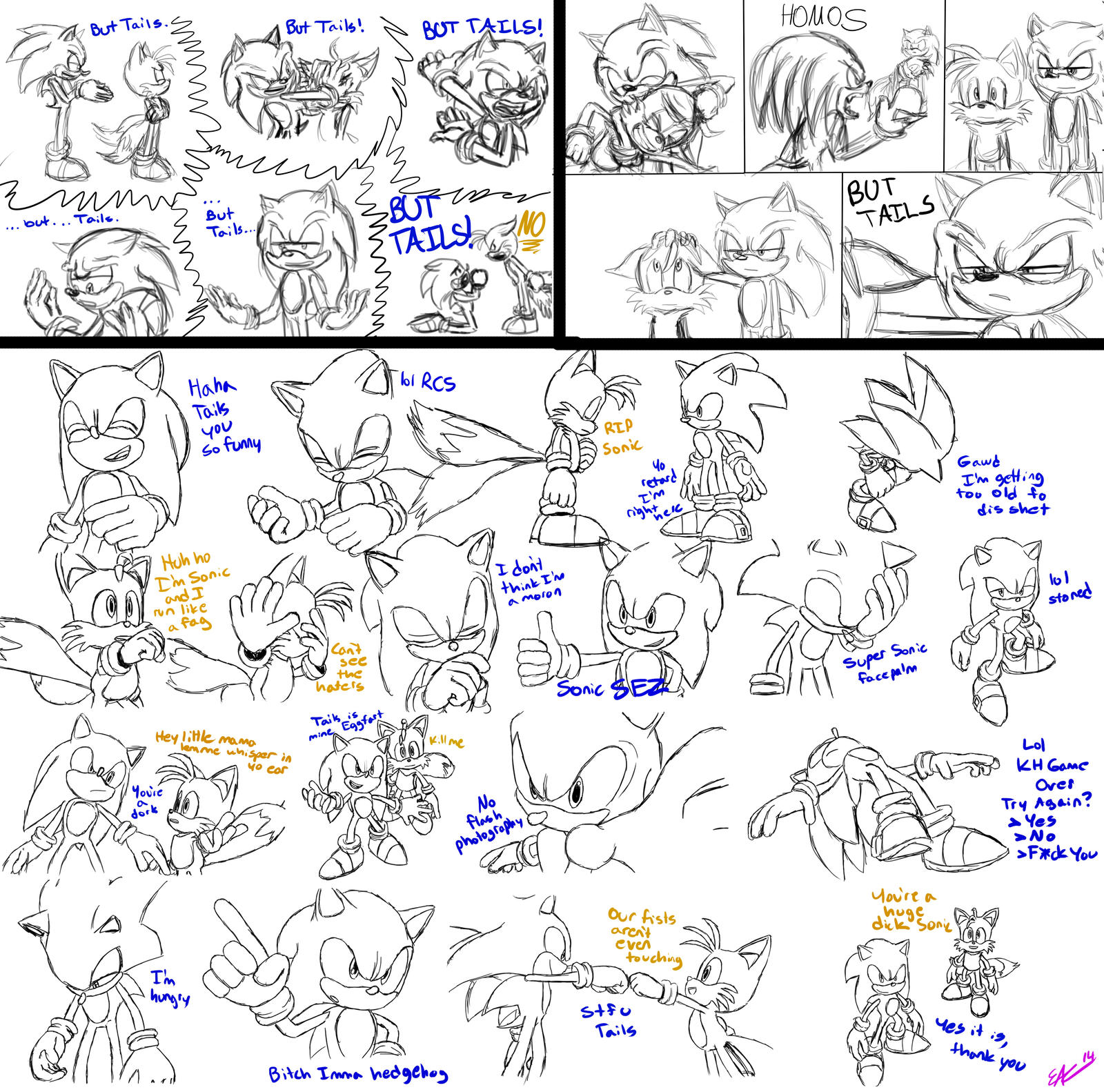 Sonic and Tails sketch dump
