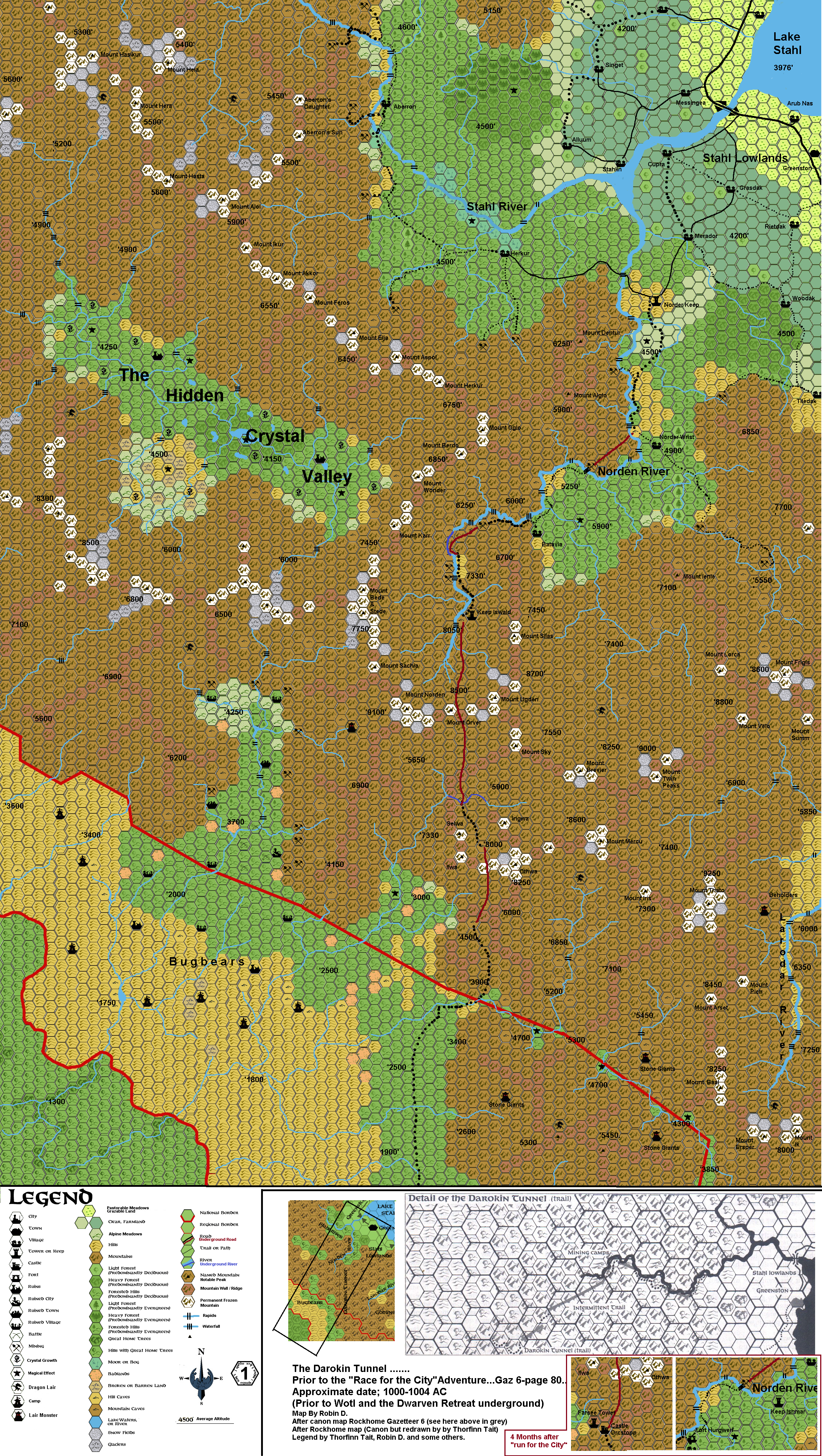 Dwarven Tunnel  1 mile Hexes