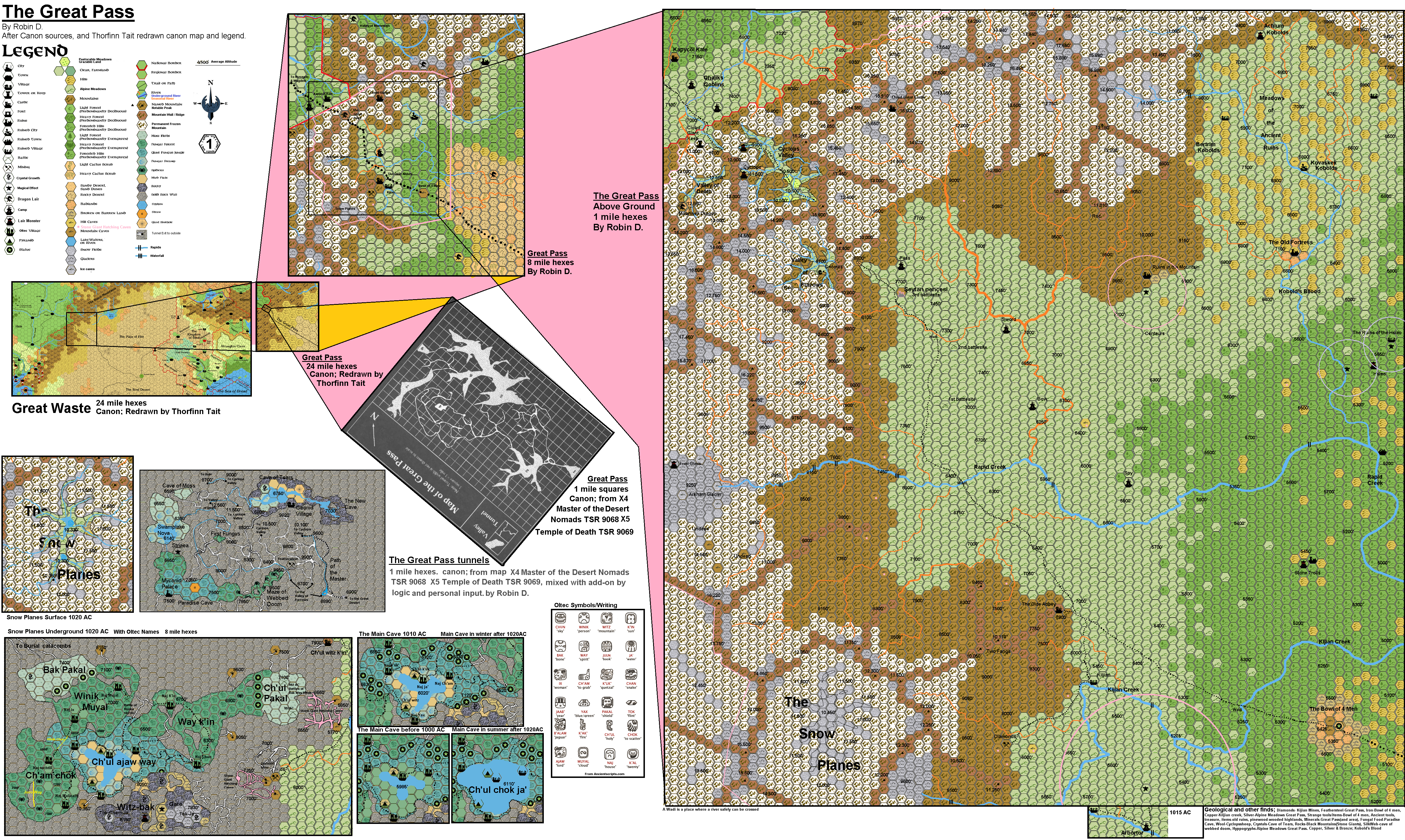 The Great Pass 1 Mile hex map