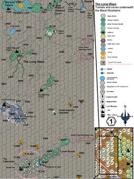 Underneath the Black Mountains 1 mile Hexes