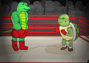 Turtle VS lizard!