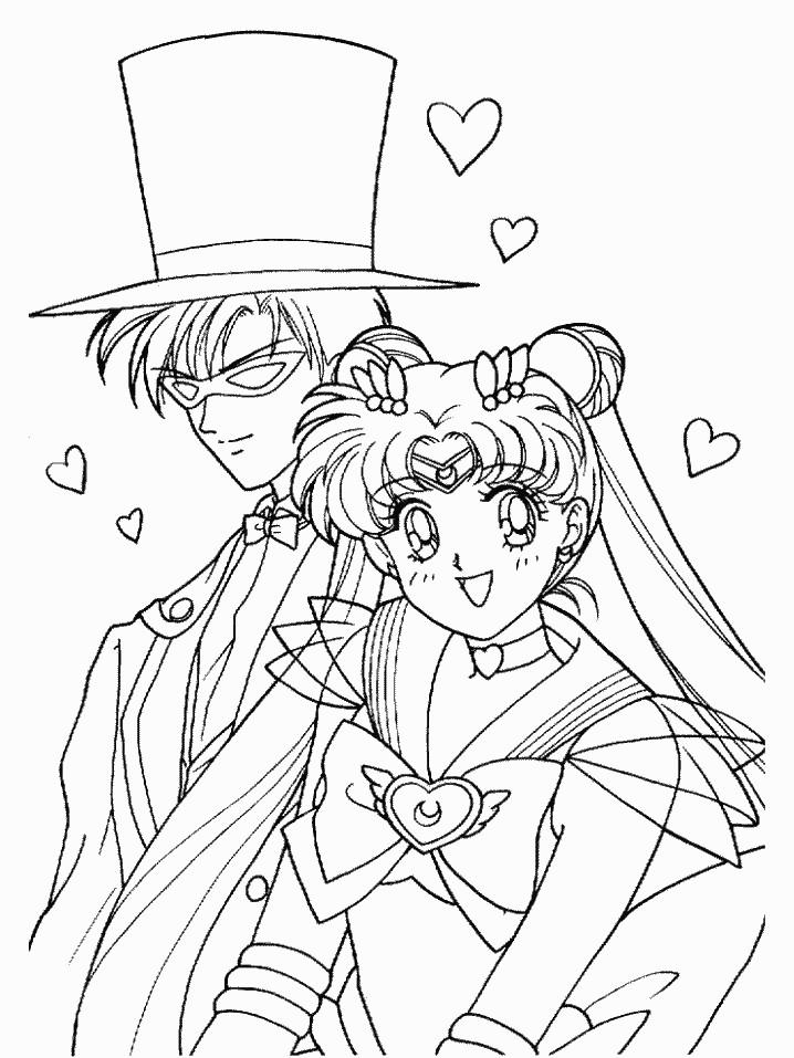 Super Sailor Moon and Tuxedo Mask Coloring Page by Sailortwilight on ...