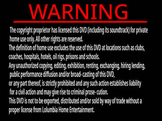 Lolumbia Home Entertainment Warning Screen