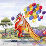 Balloon Dragon - Watercolor