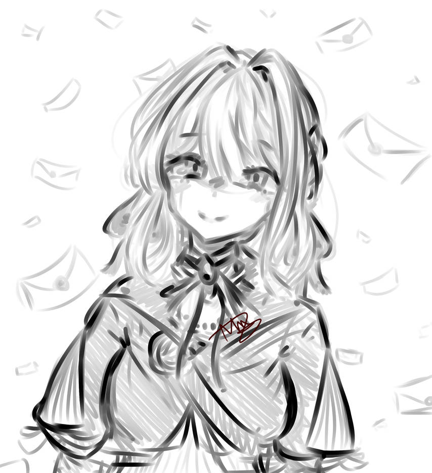 Violet Evergarden Sketch by midoriyes on DeviantArt