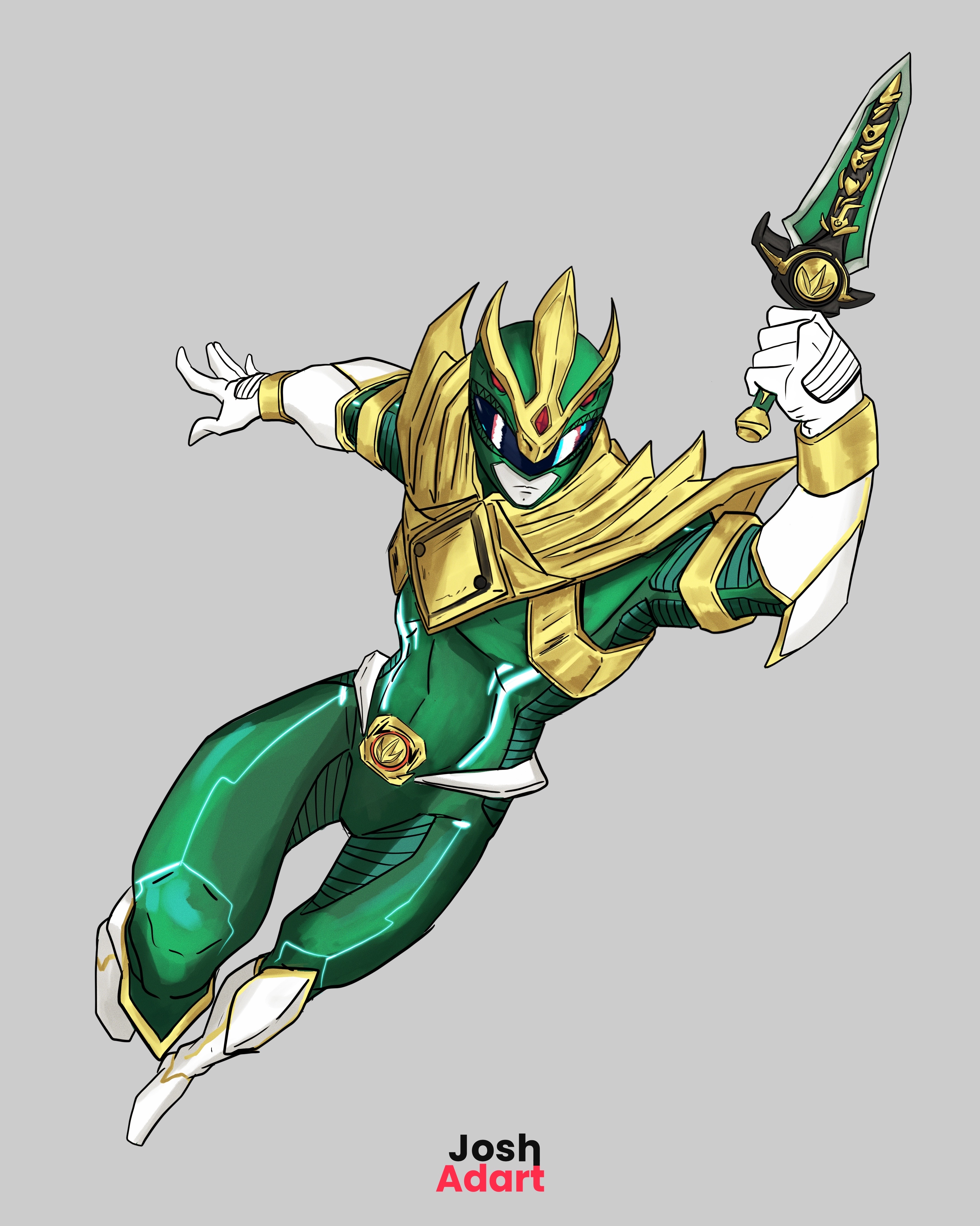 Green Ranger Backhand Green Ranger by Josh-Adart on DeviantArt