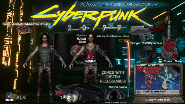 Cyberpunk 2077 Silverhand Pack (FBX XNA DOWNLOAD)