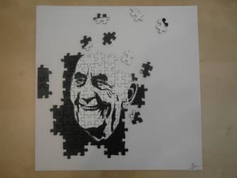 Old Man Stencil Puzzle