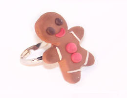 Gingerbread man cookie ring
