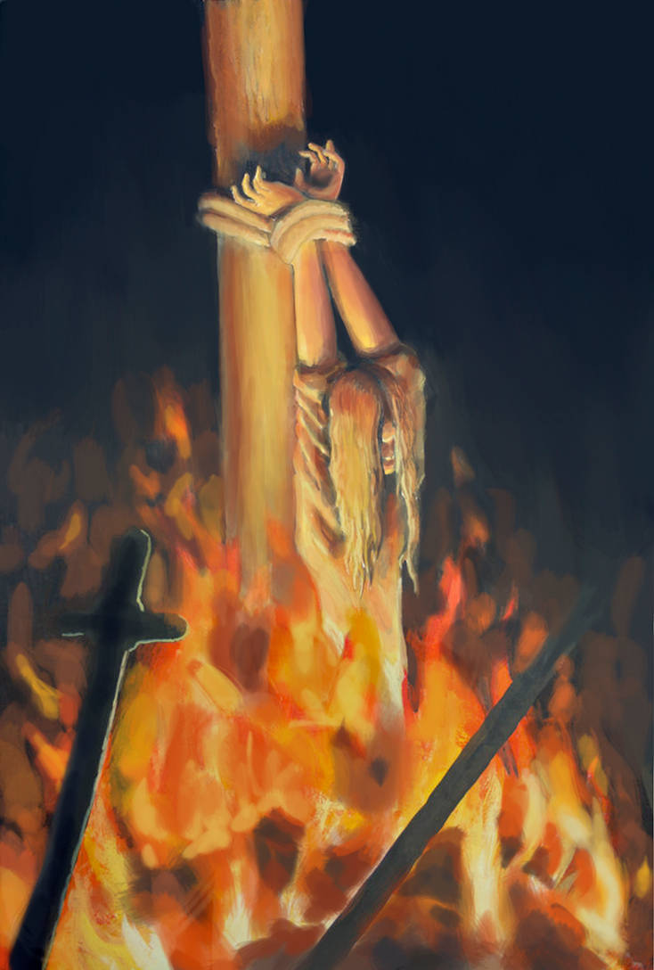 Рисунок сжигание. Фредерик Уайт ведьма на костре. Святая инквизиция сожжение еретиков. Сожжение еретиков на костре арт.