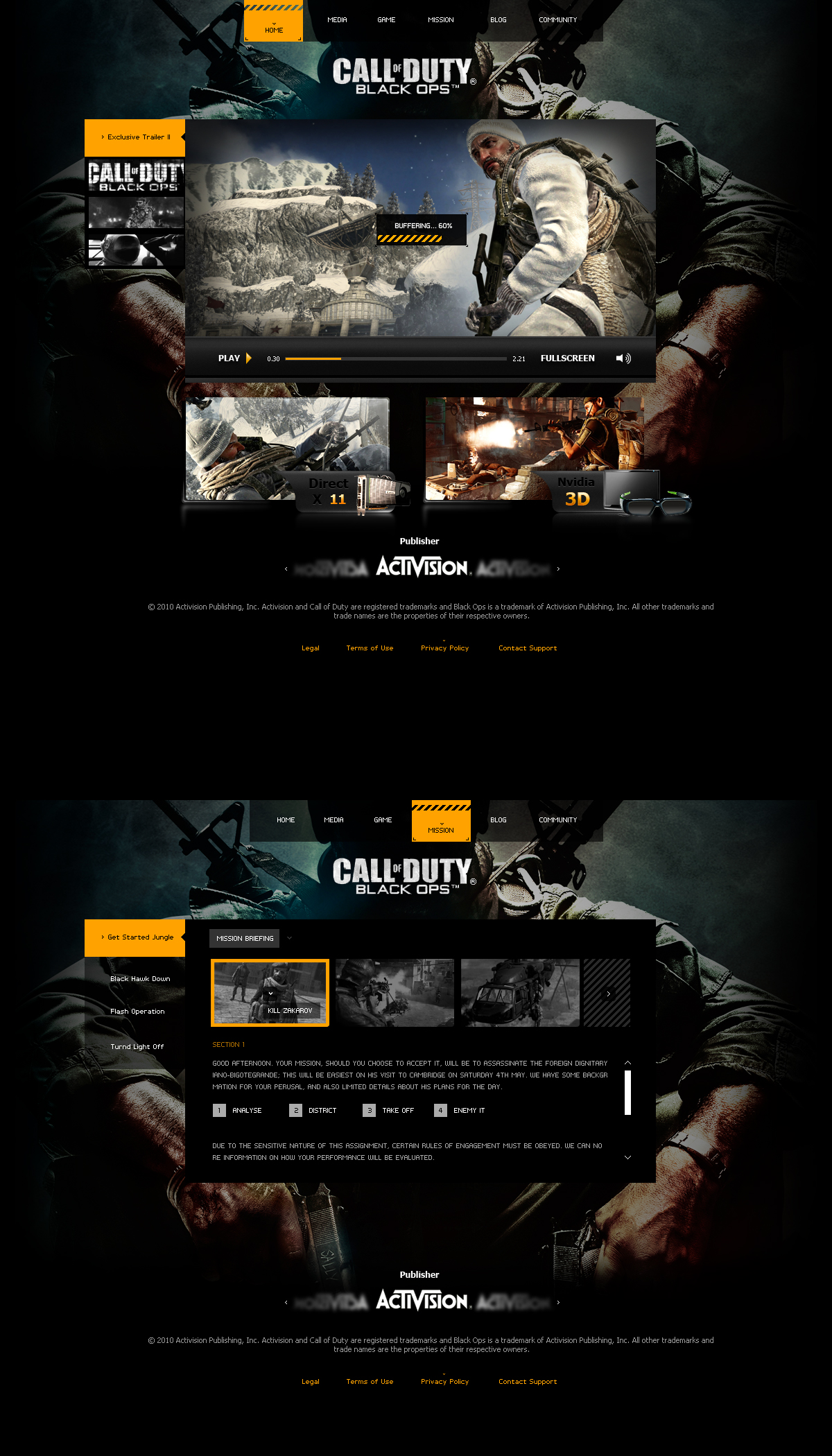 Call of Duty Black Ops Layout