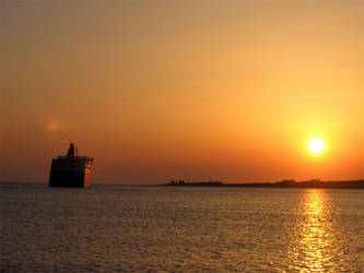 ferry sunset