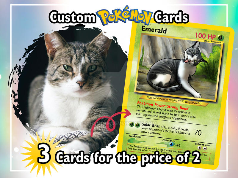 make your pet into a pokemon card Custom Pet Portrait, Custom Dog Portrait, Custom Pokemon Cards, Personalized YOUR OWN METAL Pokmon Cards, Pokemon Gifts, Pokemon Stuff