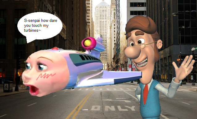 Jimmy Neutrons Dad x Jay Jay the Jet plane lady