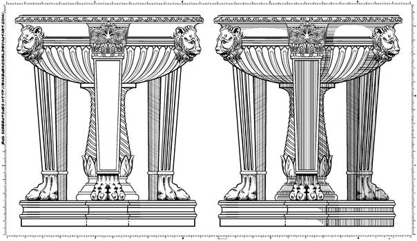 Screentone Roman Fountain