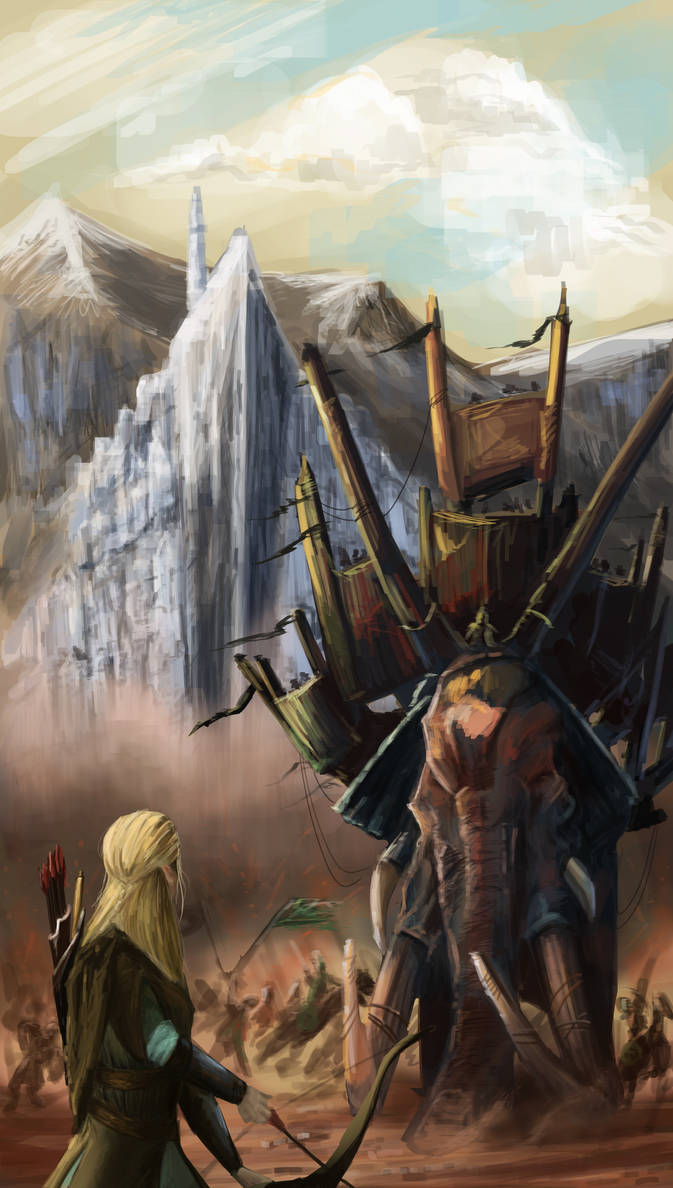 Legolas facing the Oliphaunts by Ztiwo on DeviantArt