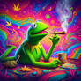 Kermit the frog smoking a bunt