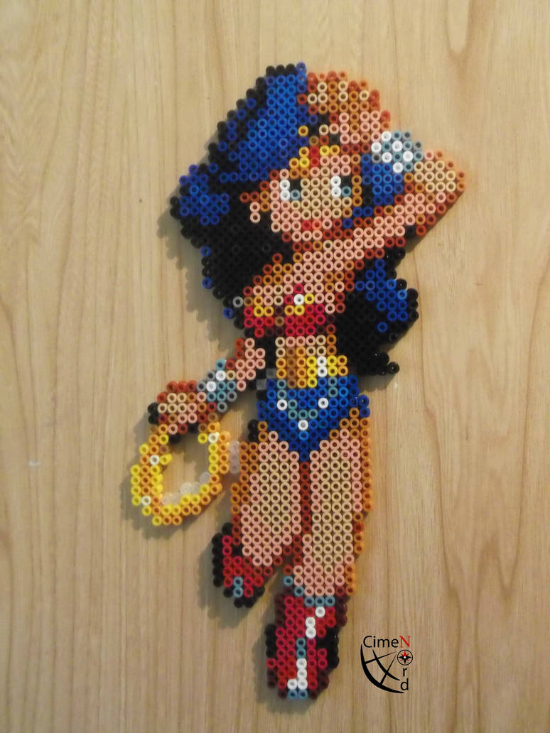 Wonder Woman Perler Beads Pixel Art comic book gift girl 