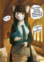 Cat schoolgirl by JohnBardeenKittyLove