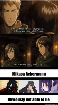 Mikasa is not able to lie ._. - Shingeki no Kyojin