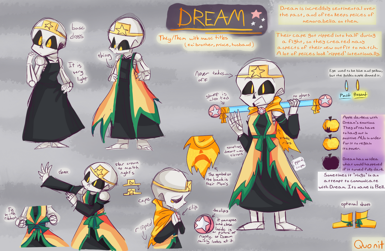 My art book and random things :3 - Dream!Sans (new outfit