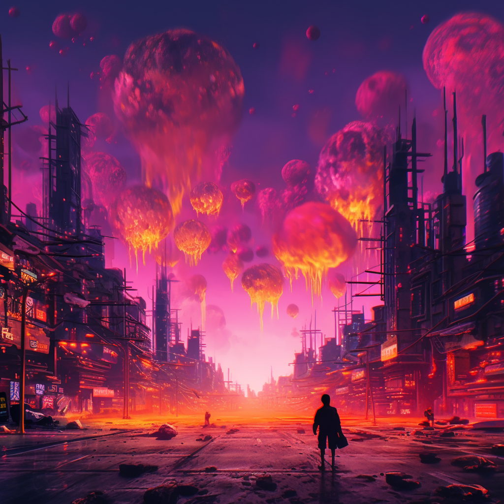 Anime World Exploding Burning Anime World by LioLu-AI on DeviantArt