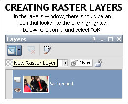 paint shop pro: raster layers