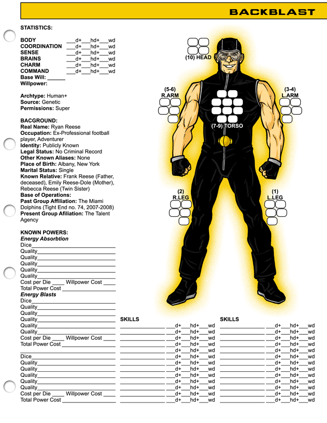 Backblast Character Sheet