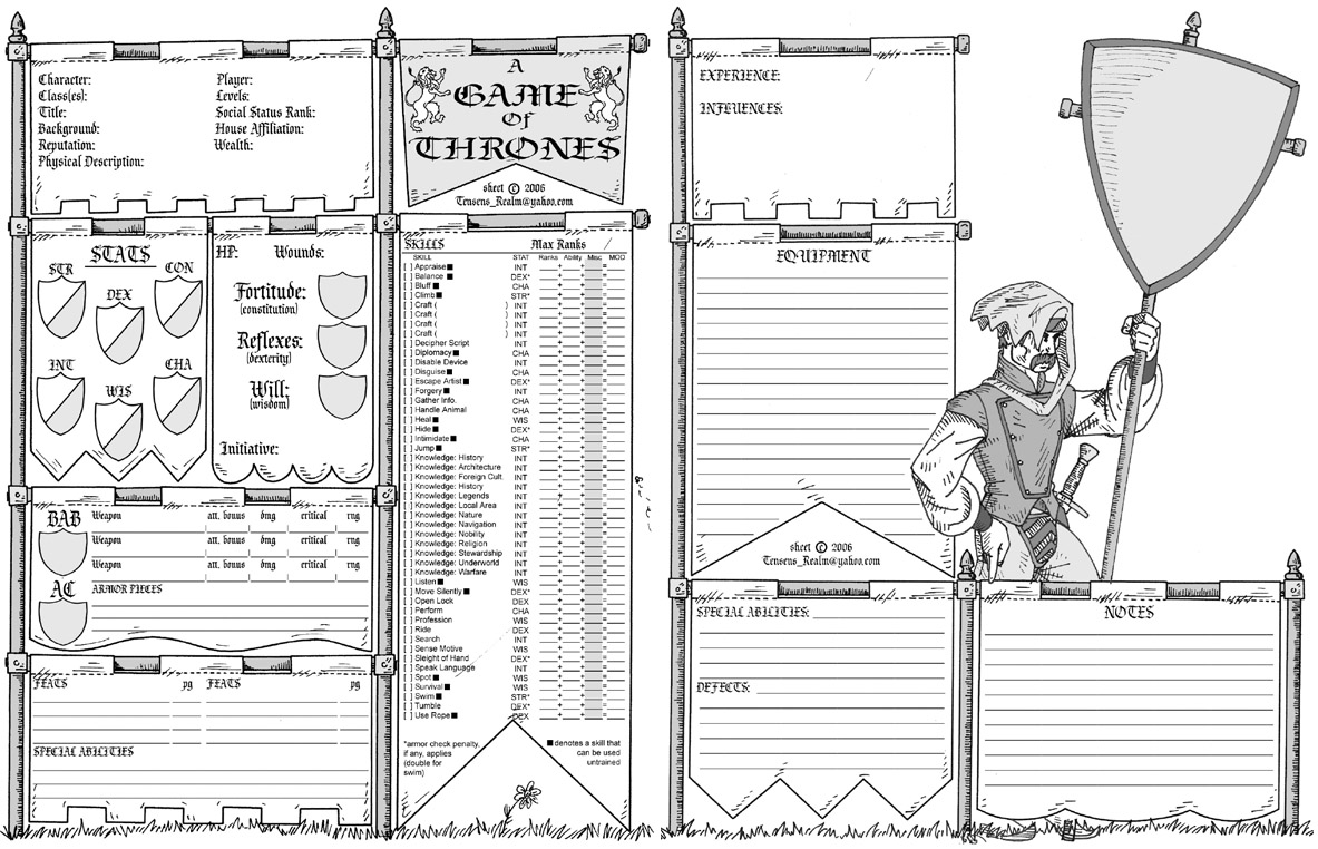 Game of Thrones RPG sheet by Tensen01 on DeviantArt Game of Thrones RPG sheet by Tensen01 on DeviantArt
