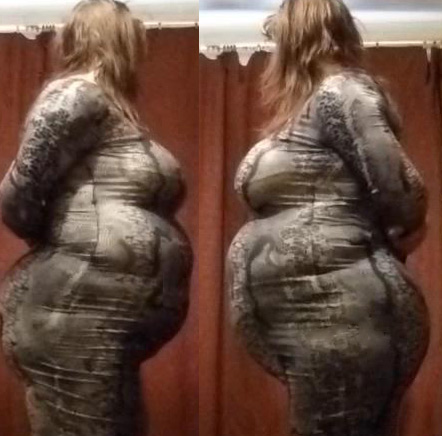 double fat feedee - dress in snakeskin