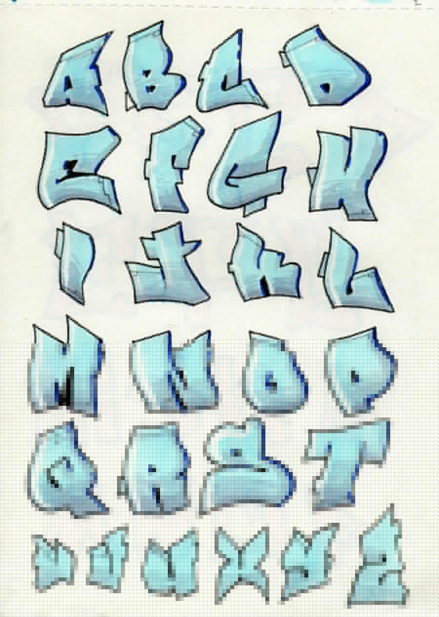 blue graffiti alphabet by ilyagalayda on DeviantArt