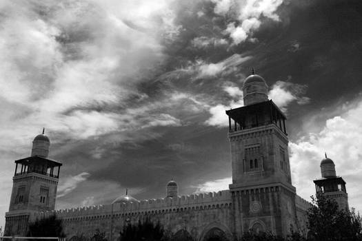 King Hussein Mosque BW