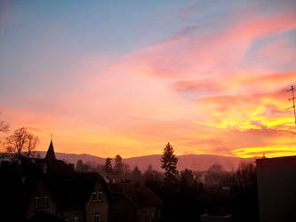 Sunset and mountains