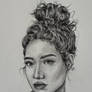 Messy bun- Charcoal Portrait 