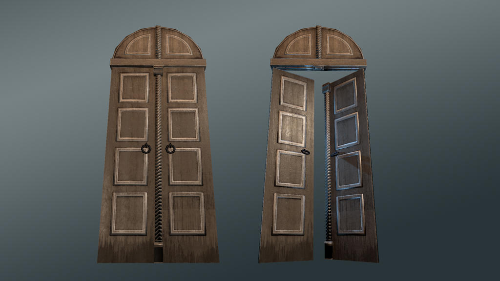 Wooden Door with Detailing 3D Model