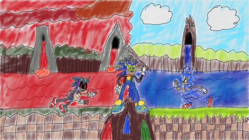 Sonic.exe v.s. Sonic the Hedgehog by TheTrueMarioPro on DeviantArt