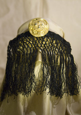 Gold Mask with Black Fringe