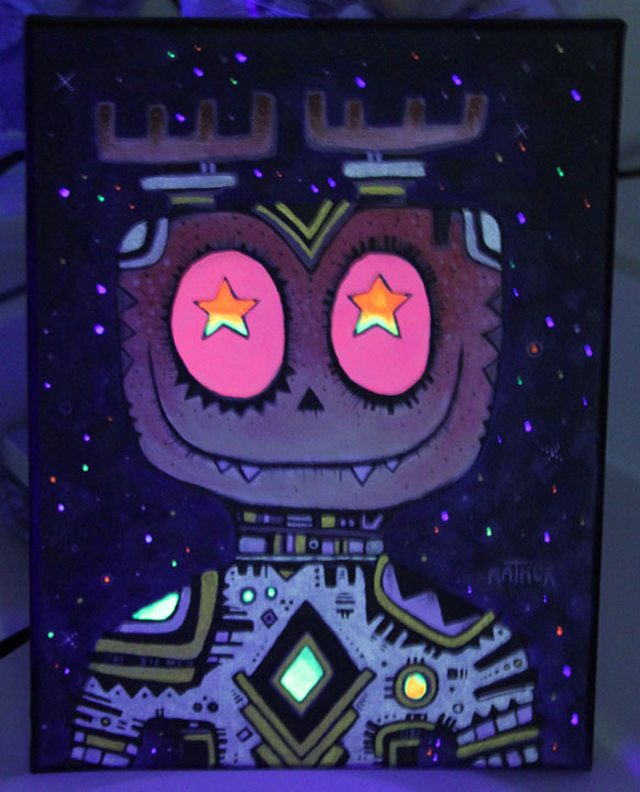 Starry Eyes Painting - Black Light