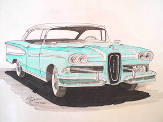 1958 Ford Edsel Corsair Hardtop Drawing by prestonthecarartist