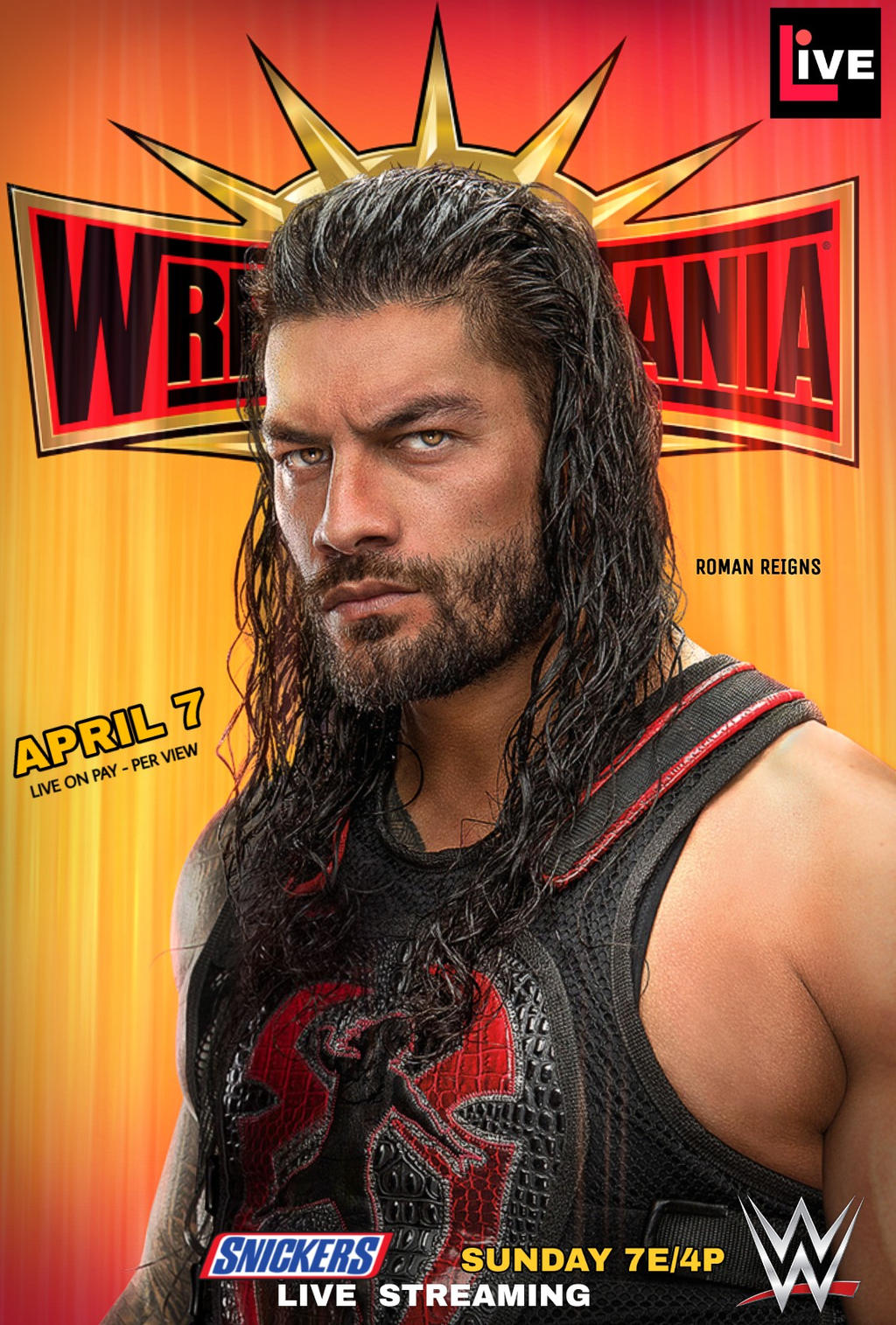 Roman Reigns Wrestlemania35 Poster 2019 By Aliroman2018 On