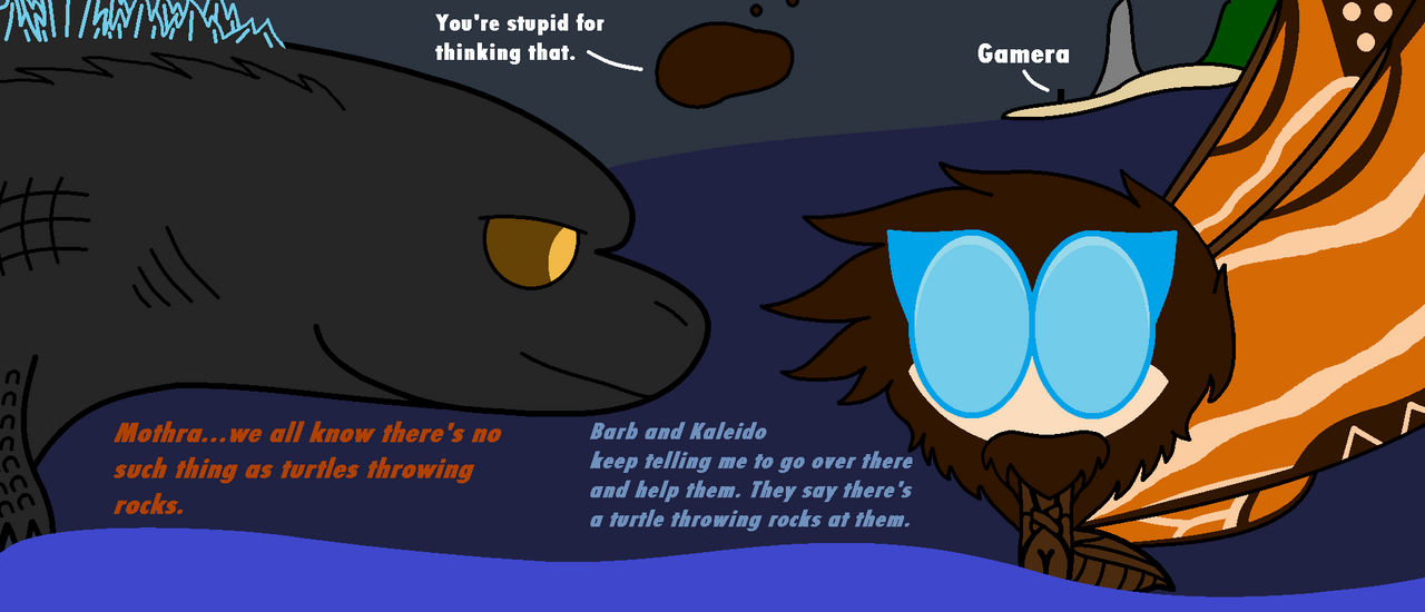 Ah yes, giant turtles throwing rocks at lizards. by ArtyRassure on ...