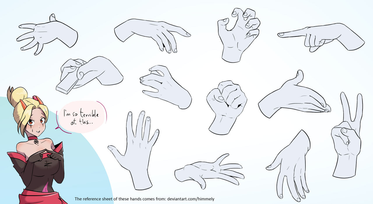 Hands study - reference sheet by Himmely on DeviantArt