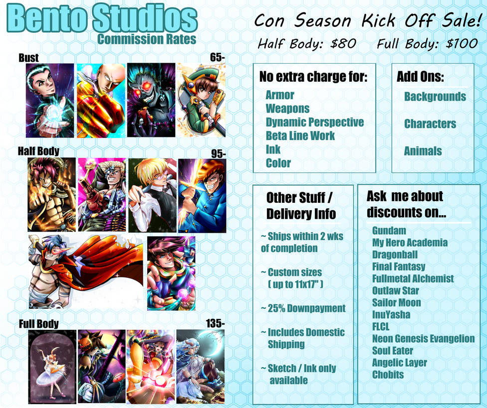 Commission Rates Con Season 2018 Web by bentostudios Commission Rates Con Season 2018 Web by bentostudios